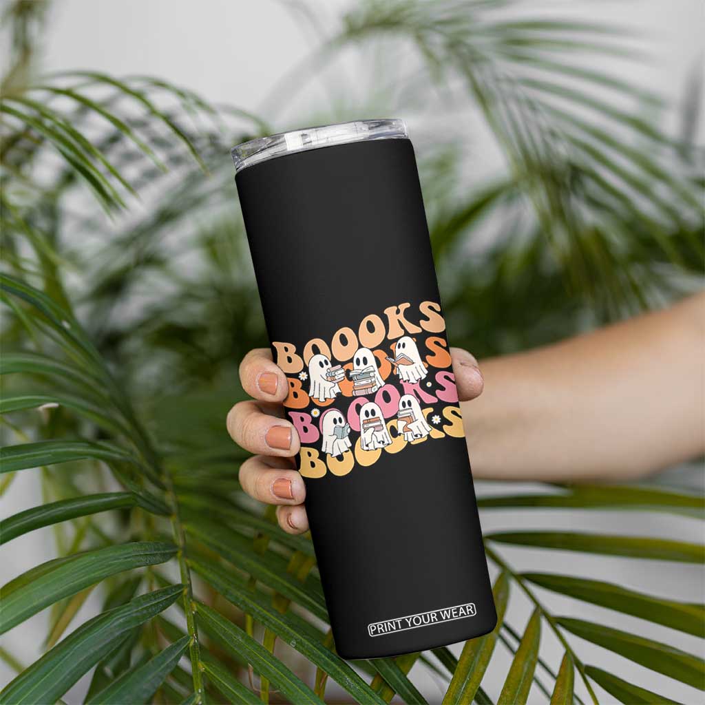 Bookish Ghost Halloween Skinny Tumbler Funny Book Lover And Spooky Squad TS12 Print Your Wear
