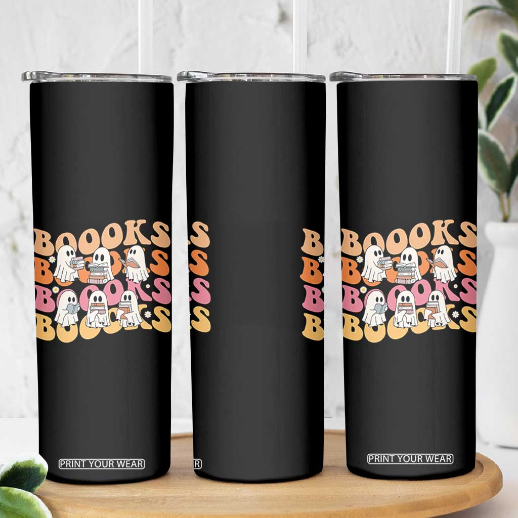 Bookish Ghost Halloween Skinny Tumbler Funny Book Lover And Spooky Squad TS12 Print Your Wear