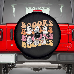 Bookish Ghost Halloween Spare Tire Cover Funny Book Lover And Spooky Squad TS12 Black Print Your Wear