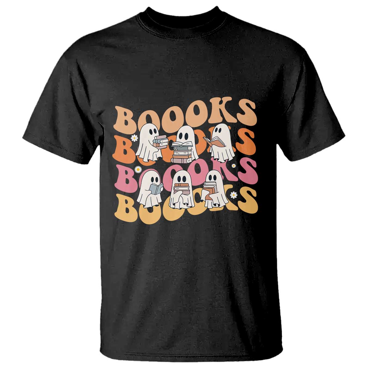 Bookish Ghost Halloween T Shirt Funny Book Lover And Spooky Squad TS12 Black Print Your Wear