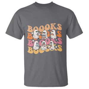 Bookish Ghost Halloween T Shirt Funny Book Lover And Spooky Squad TS12 Charcoal Print Your Wear