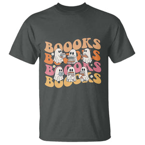 Bookish Ghost Halloween T Shirt Funny Book Lover And Spooky Squad TS12 Dark Heather Print Your Wear
