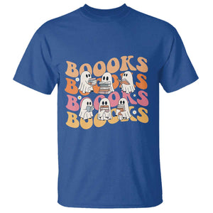 Bookish Ghost Halloween T Shirt Funny Book Lover And Spooky Squad TS12 Royal Blue Print Your Wear