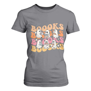 Bookish Ghost Halloween T Shirt For Women Funny Book Lover And Spooky Squad TS12 Charcoal Print Your Wear