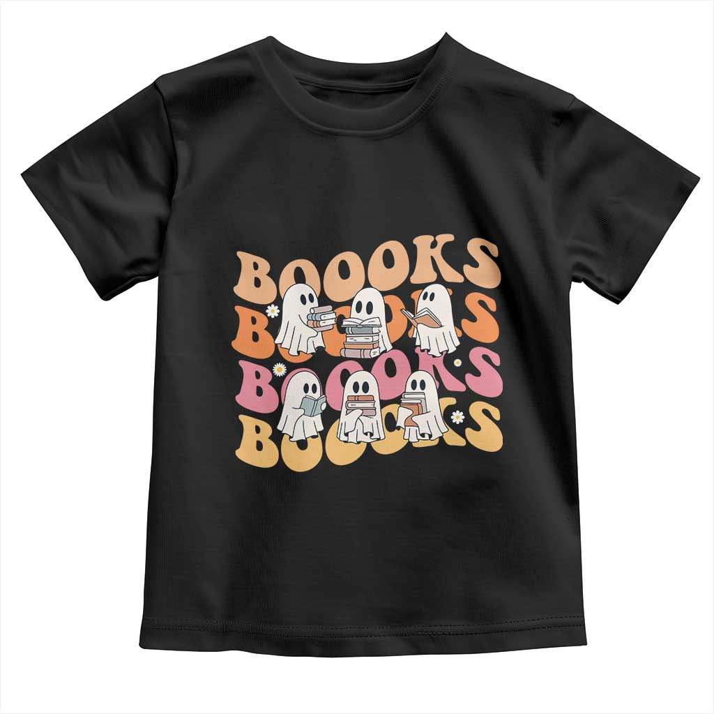 Bookish Ghost Halloween Toddler T Shirt Funny Book Lover And Spooky Squad TS12 Black Print Your Wear