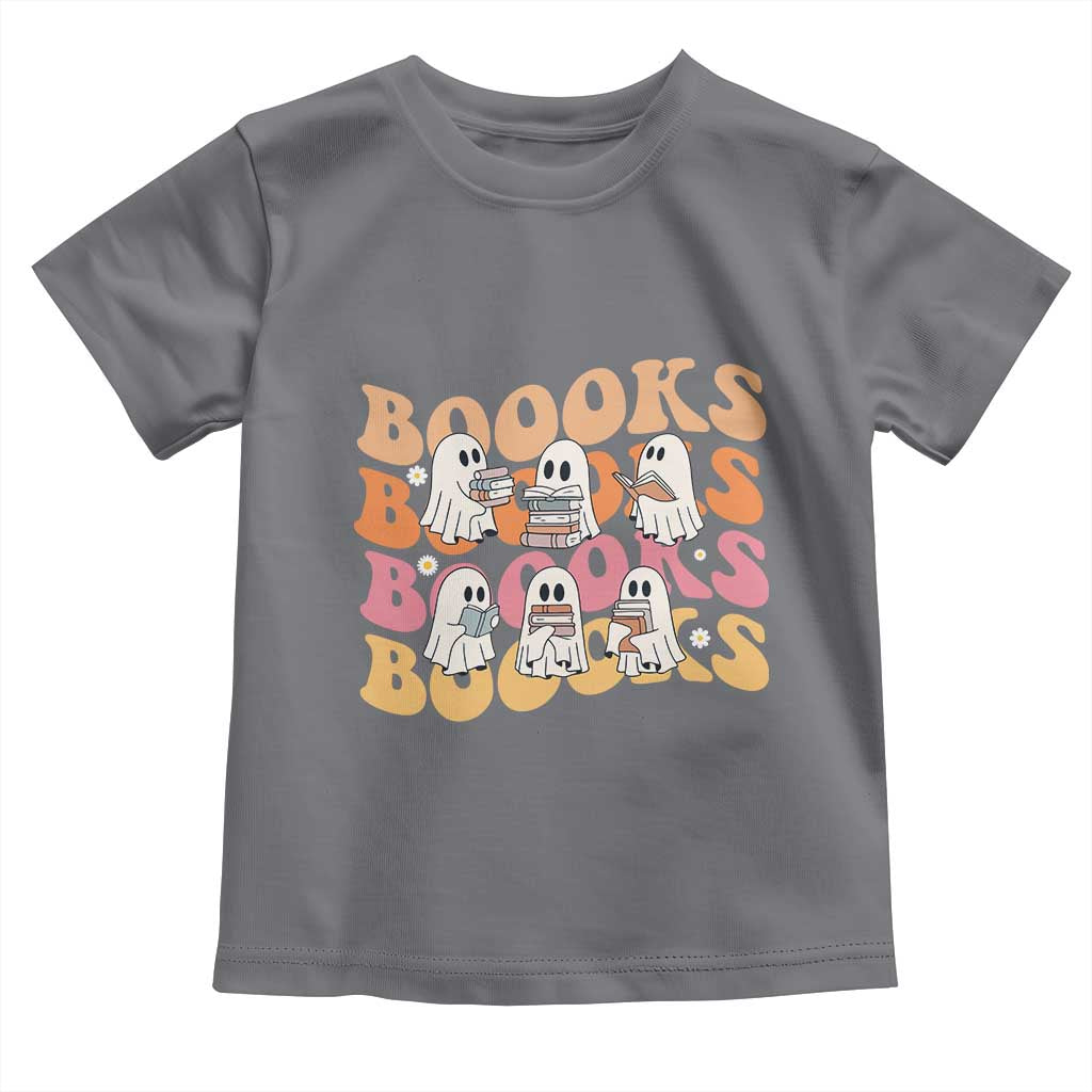 Bookish Ghost Halloween Toddler T Shirt Funny Book Lover And Spooky Squad TS12 Charcoal Print Your Wear