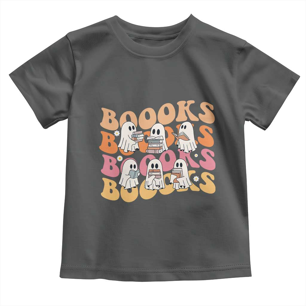 Bookish Ghost Halloween Toddler T Shirt Funny Book Lover And Spooky Squad TS12 Dark Heather Print Your Wear