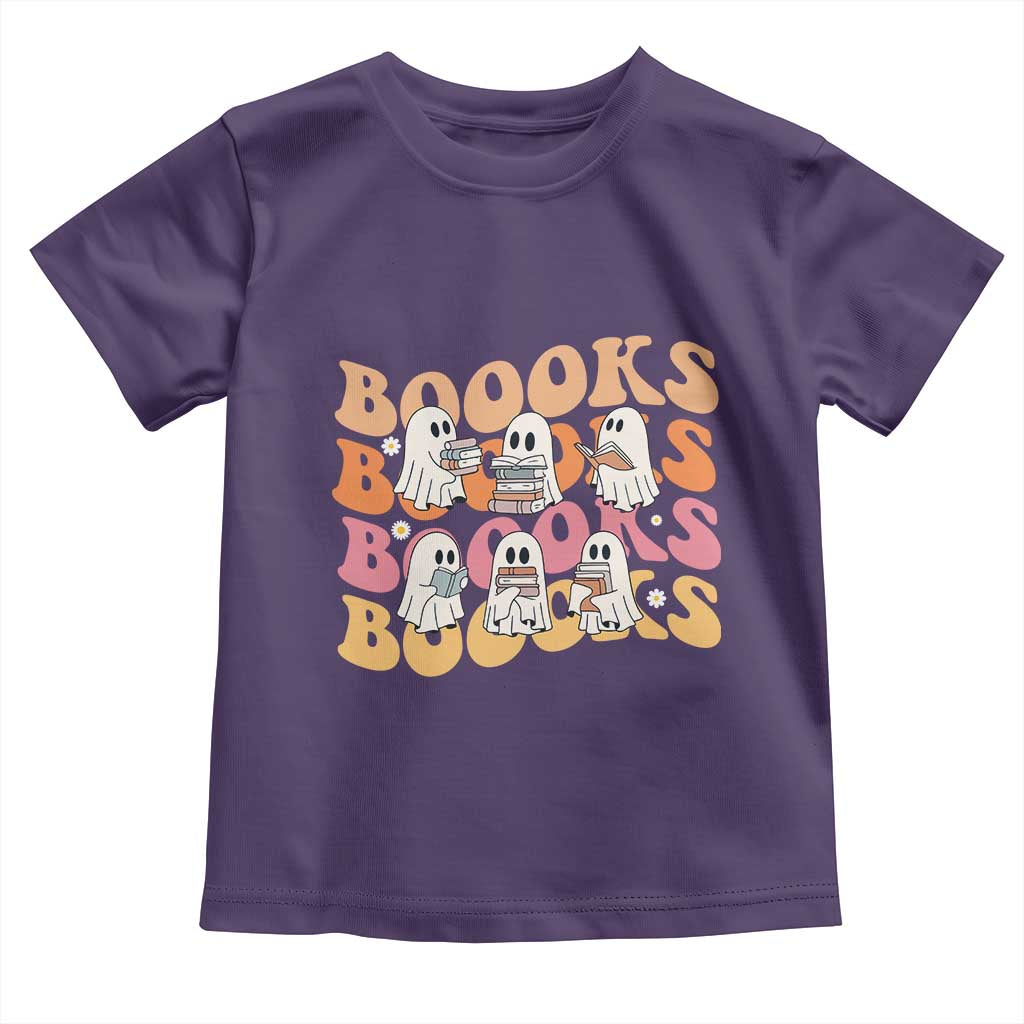 Bookish Ghost Halloween Toddler T Shirt Funny Book Lover And Spooky Squad TS12 Purple Print Your Wear