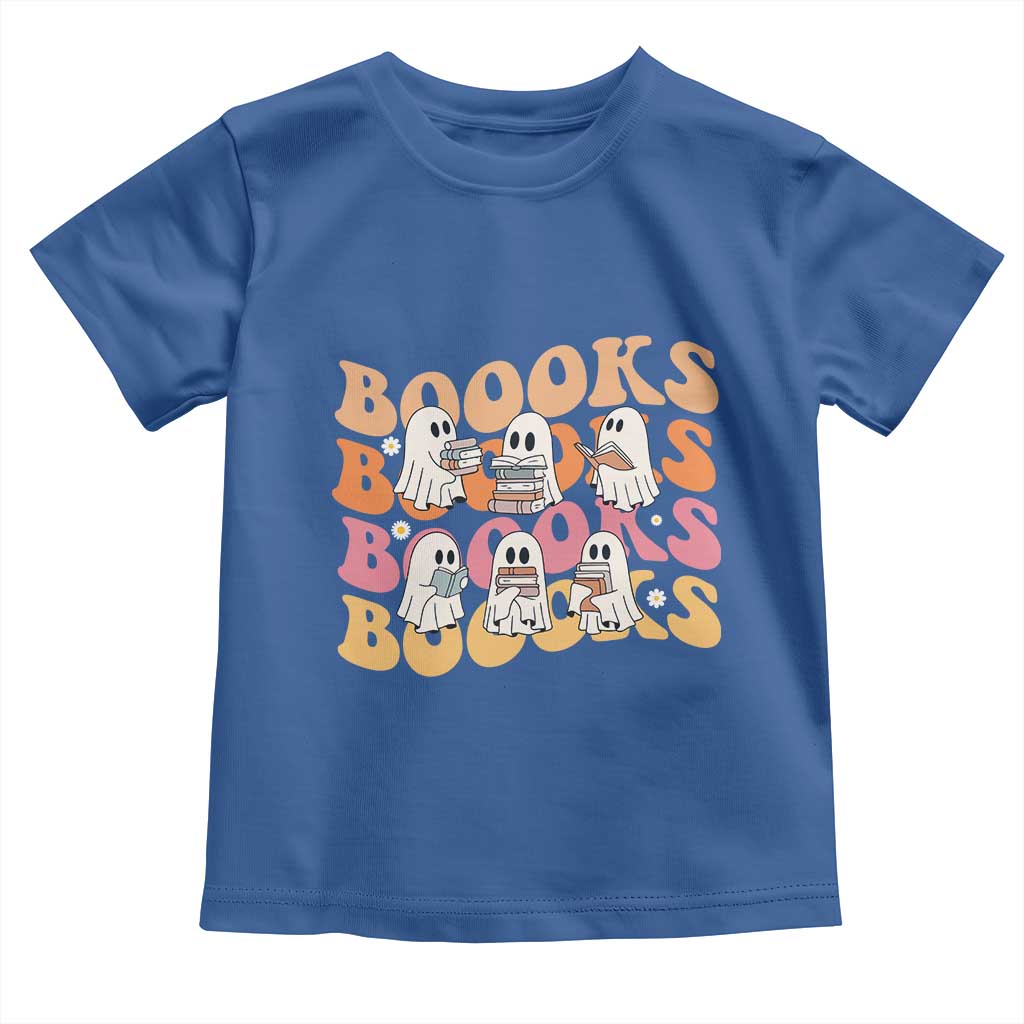 Bookish Ghost Halloween Toddler T Shirt Funny Book Lover And Spooky Squad TS12 Royal Blue Print Your Wear