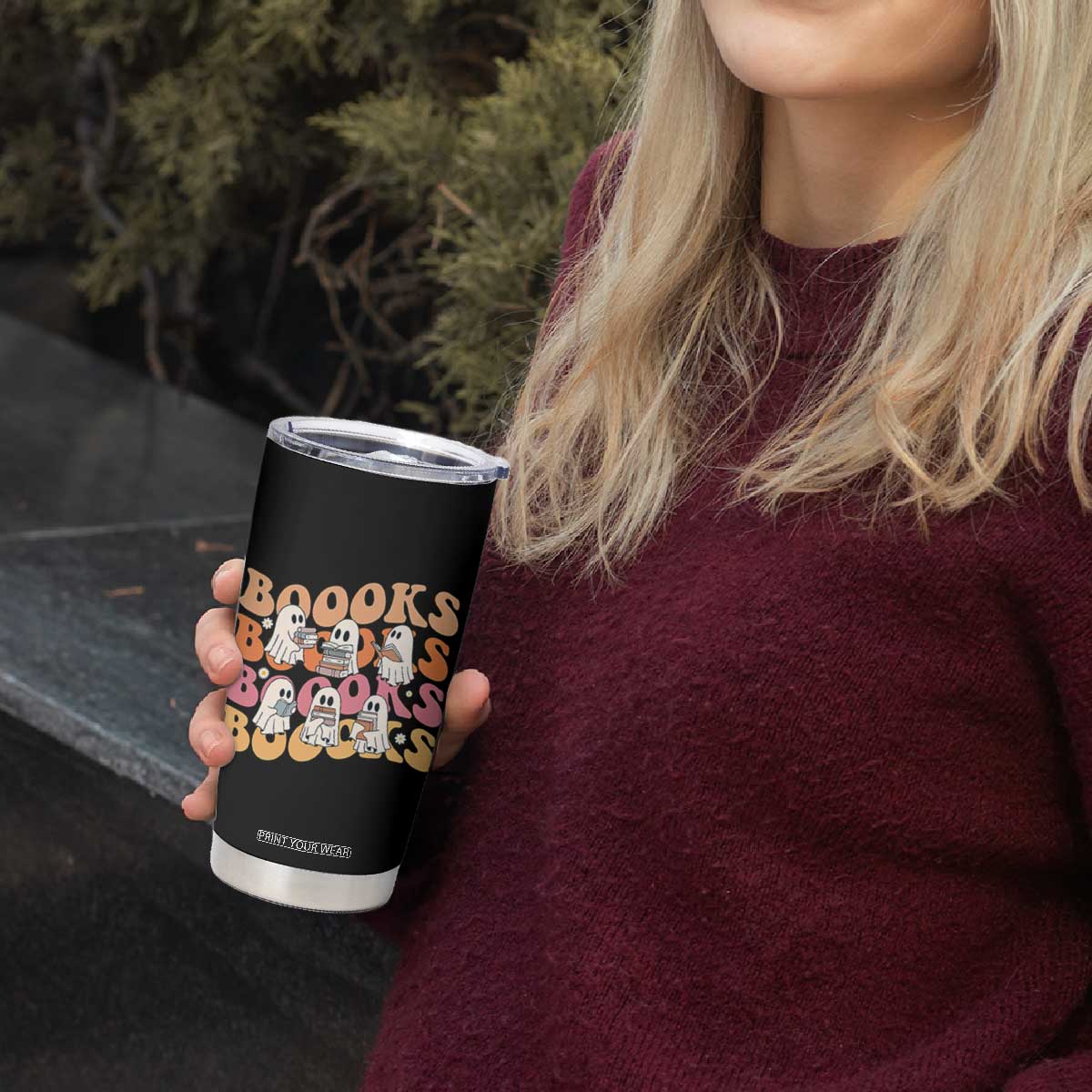 Bookish Ghost Halloween Tumbler Cup Funny Book Lover And Spooky Squad TS12 Print Your Wear