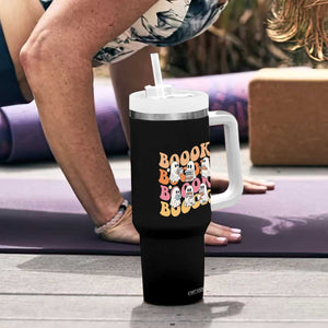 Bookish Ghost Halloween Tumbler With Handle Funny Book Lover And Spooky Squad TS12 Print Your Wear