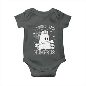 Cute Halloween Nurse I Found This Humerus Ghost Bone Pun Baby Onesie TS12 Dark Heather Print Your Wear