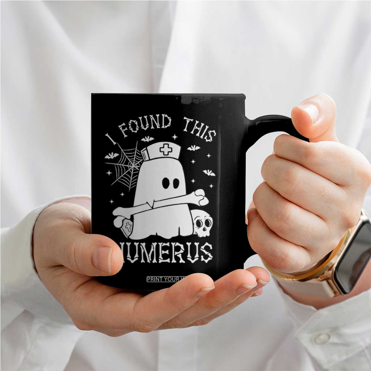 Cute Halloween Nurse I Found This Humerus Ghost Bone Pun Coffee Mug TS12 Print Your Wear