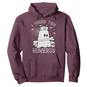 Cute Halloween Nurse I Found This Humerus Ghost Bone Pun Hoodie TS12 Maroon Print Your Wear