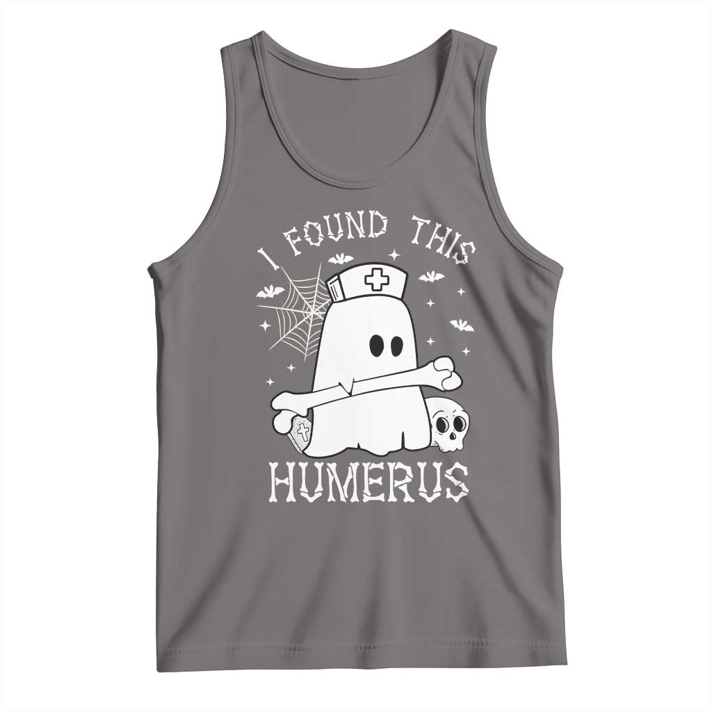 Cute Halloween Nurse I Found This Humerus Ghost Bone Pun Tank Top TS12 Deep Heather Print Your Wear