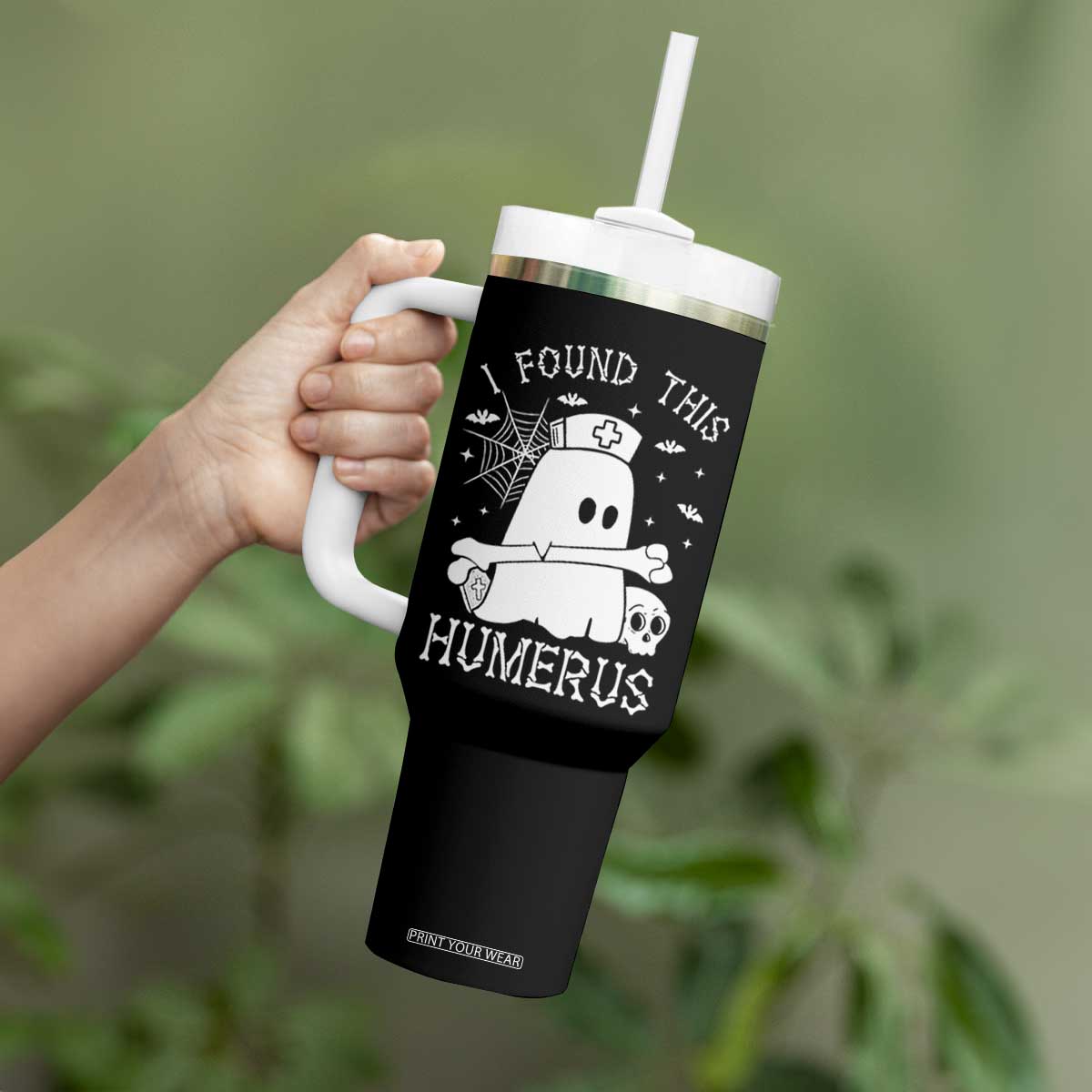 Cute Halloween Nurse I Found This Humerus Ghost Bone Pun Tumbler With Handle TS12 Print Your Wear