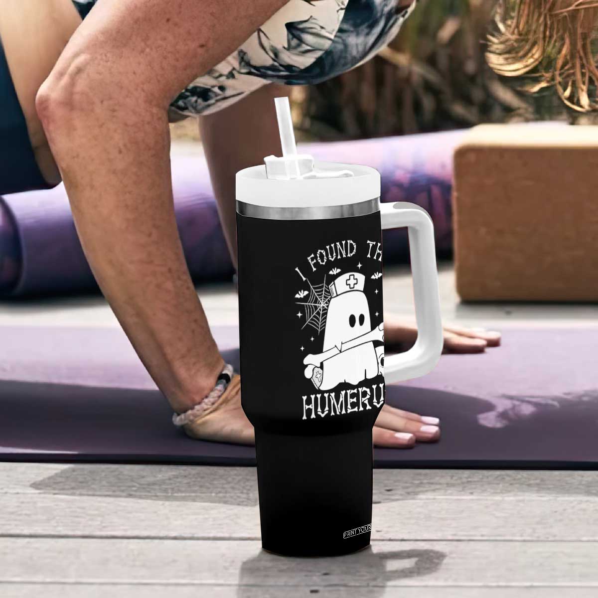 Cute Halloween Nurse I Found This Humerus Ghost Bone Pun Tumbler With Handle TS12 Print Your Wear