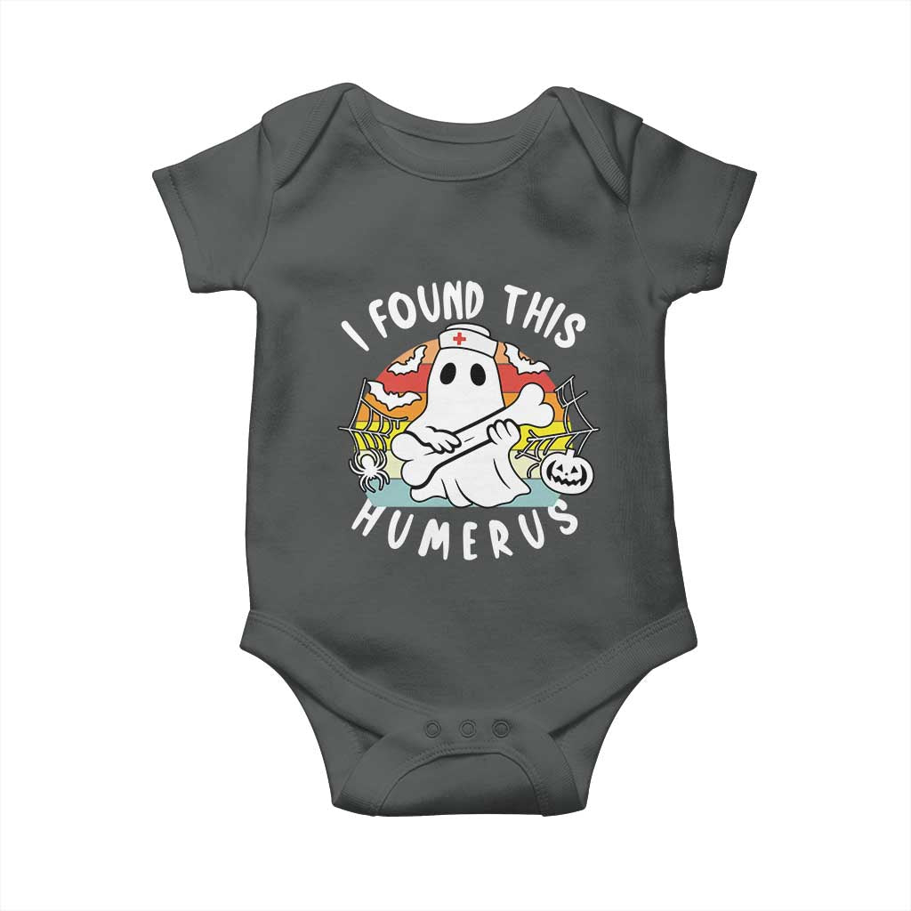 Halloween Ghost Nurse Baby Onesie I Found This Humerus Bone Pun TS12 Dark Heather Print Your Wear