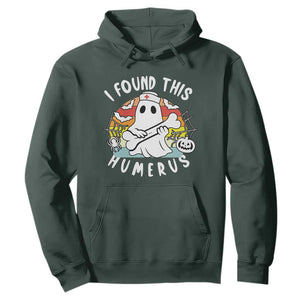 Halloween Ghost Nurse Hoodie I Found This Humerus Bone Pun TS12 Dark Forest Green Print Your Wear