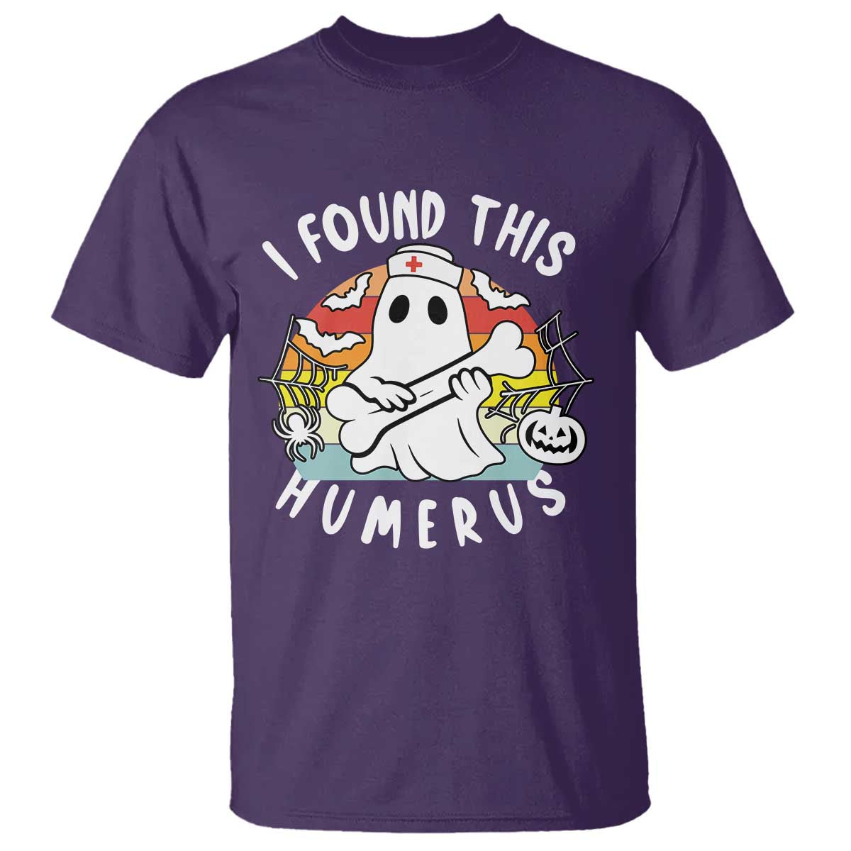 Halloween Ghost Nurse T Shirt I Found This Humerus Bone Pun TS12 Purple Print Your Wear