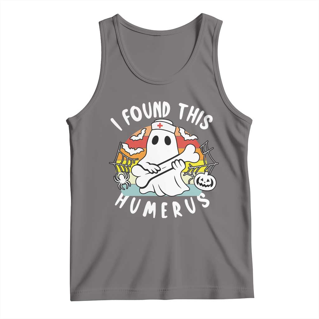 Halloween Ghost Nurse Tank Top I Found This Humerus Bone Pun TS12 Deep Heather Print Your Wear