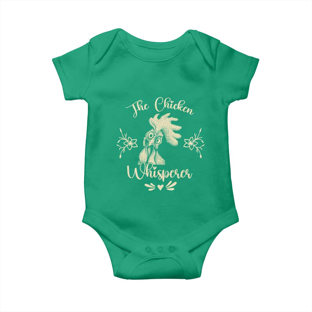 Funny Chicken Lover Gift Baby Onesie The Chicken Whisperer TS12 Irish Green Print Your Wear