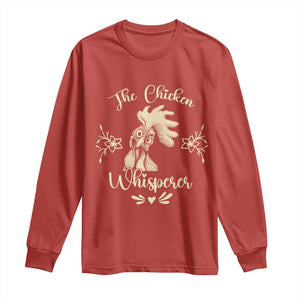 Funny Chicken Lover Gift Long Sleeve Shirt The Chicken Whisperer TS12 Red Print Your Wear