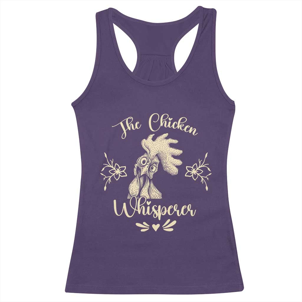 Funny Chicken Lover Gift Racerback Tank Top The Chicken Whisperer TS12 Purple Print Your Wear