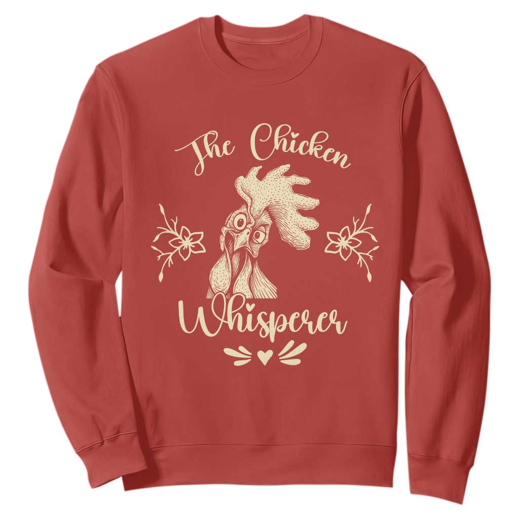 Funny Chicken Lover Gift Sweatshirt The Chicken Whisperer TS12 Red Print Your Wear