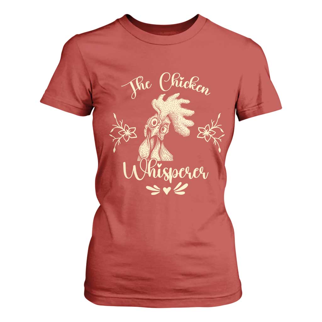 Funny Chicken Lover Gift T Shirt For Women The Chicken Whisperer TS12 Red Print Your Wear