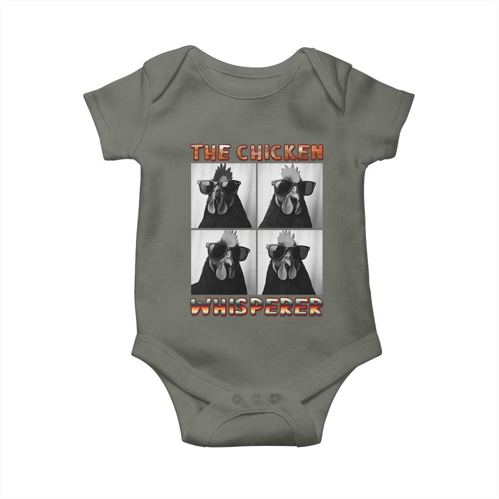 Funny Farm Animal Gift Baby Onesie The Chicken Whisperer TS12 Military Green Print Your Wear