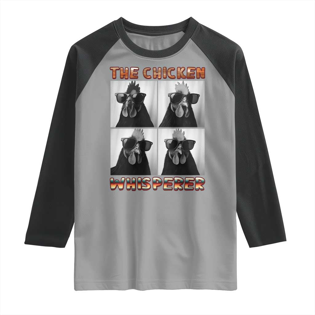Funny Farm Animal Gift Raglan Shirt The Chicken Whisperer TS12 Sport Gray Black Print Your Wear
