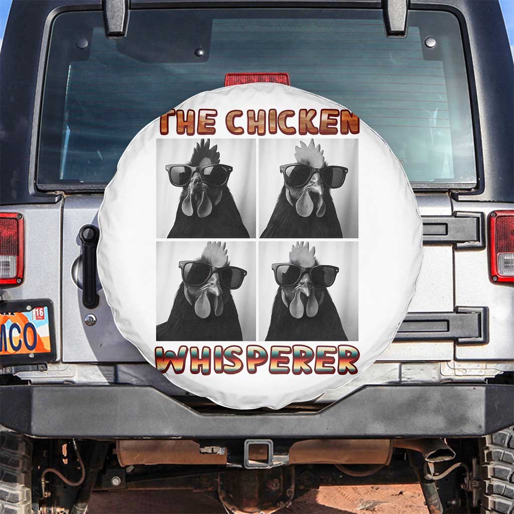 Funny Farm Animal Gift Spare Tire Cover The Chicken Whisperer TS12 No hole White Print Your Wear