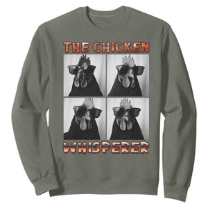 Funny Farm Animal Gift Sweatshirt The Chicken Whisperer TS12 Military Green Print Your Wear