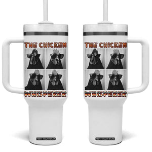 Funny Farm Animal Gift Tumbler With Handle The Chicken Whisperer TS12 One Size: 40 oz White Print Your Wear