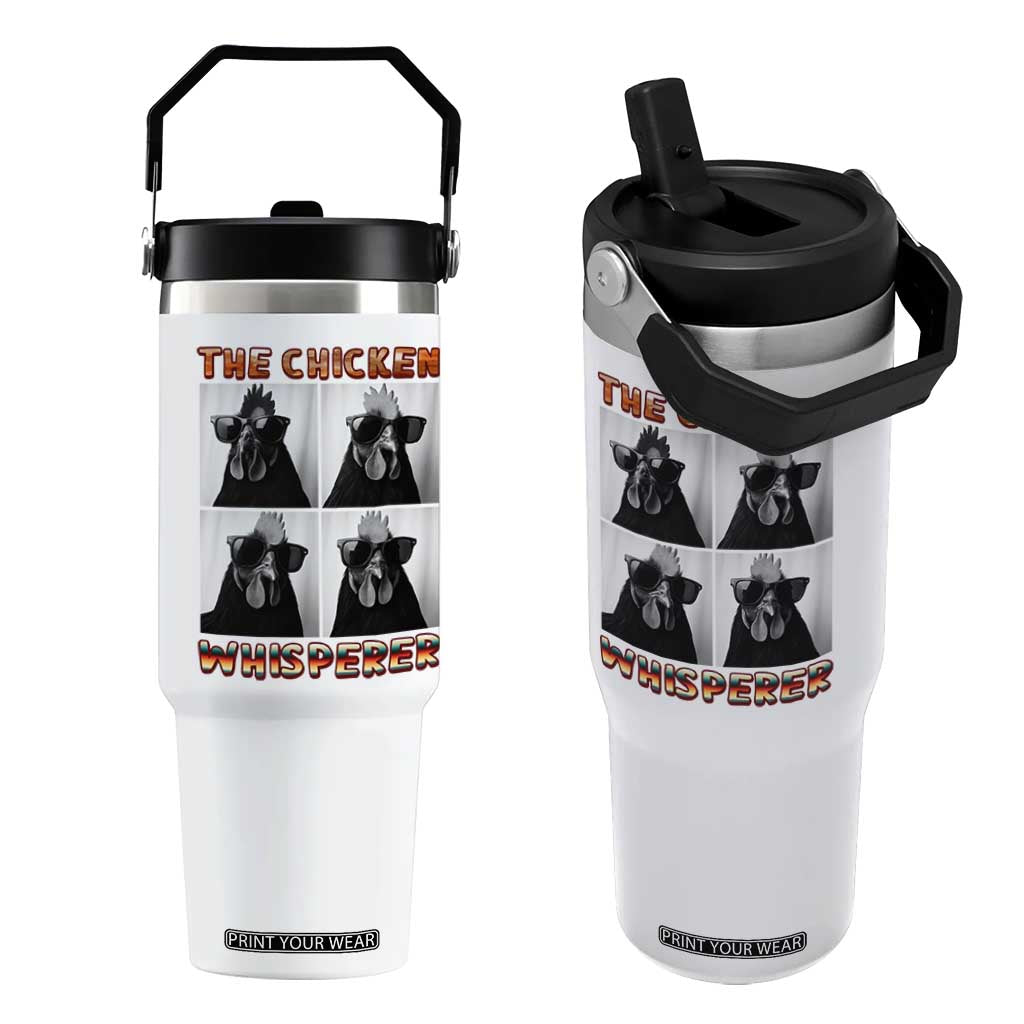 Funny Farm Animal Gift Flip Straw Tumbler The Chicken Whisperer TS12 One Size: 30 oz White Print Your Wear
