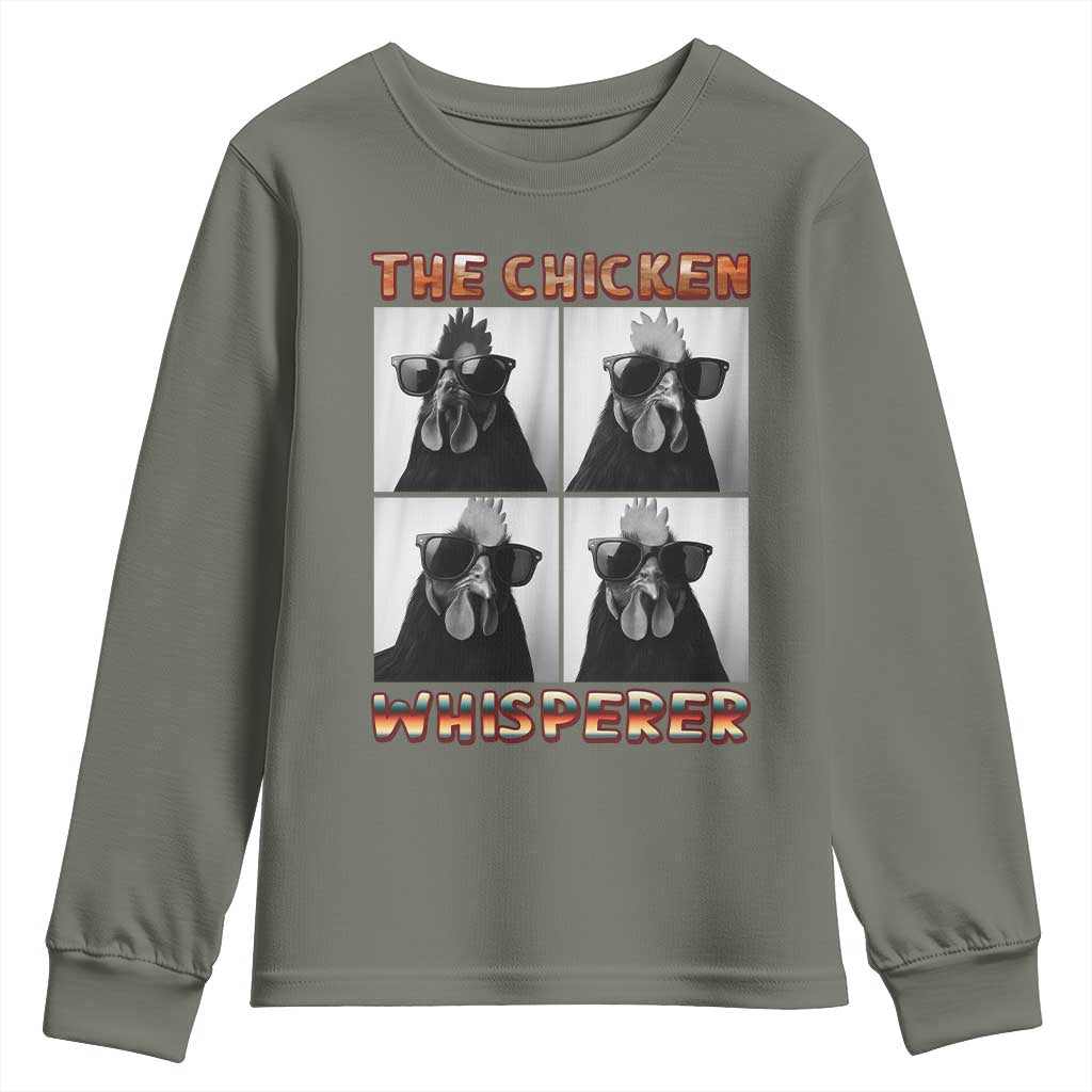 Funny Farm Animal Gift Youth Sweatshirt The Chicken Whisperer TS12 Military Green Print Your Wear