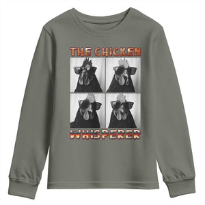 Funny Farm Animal Gift Youth Sweatshirt The Chicken Whisperer TS12 Military Green Print Your Wear