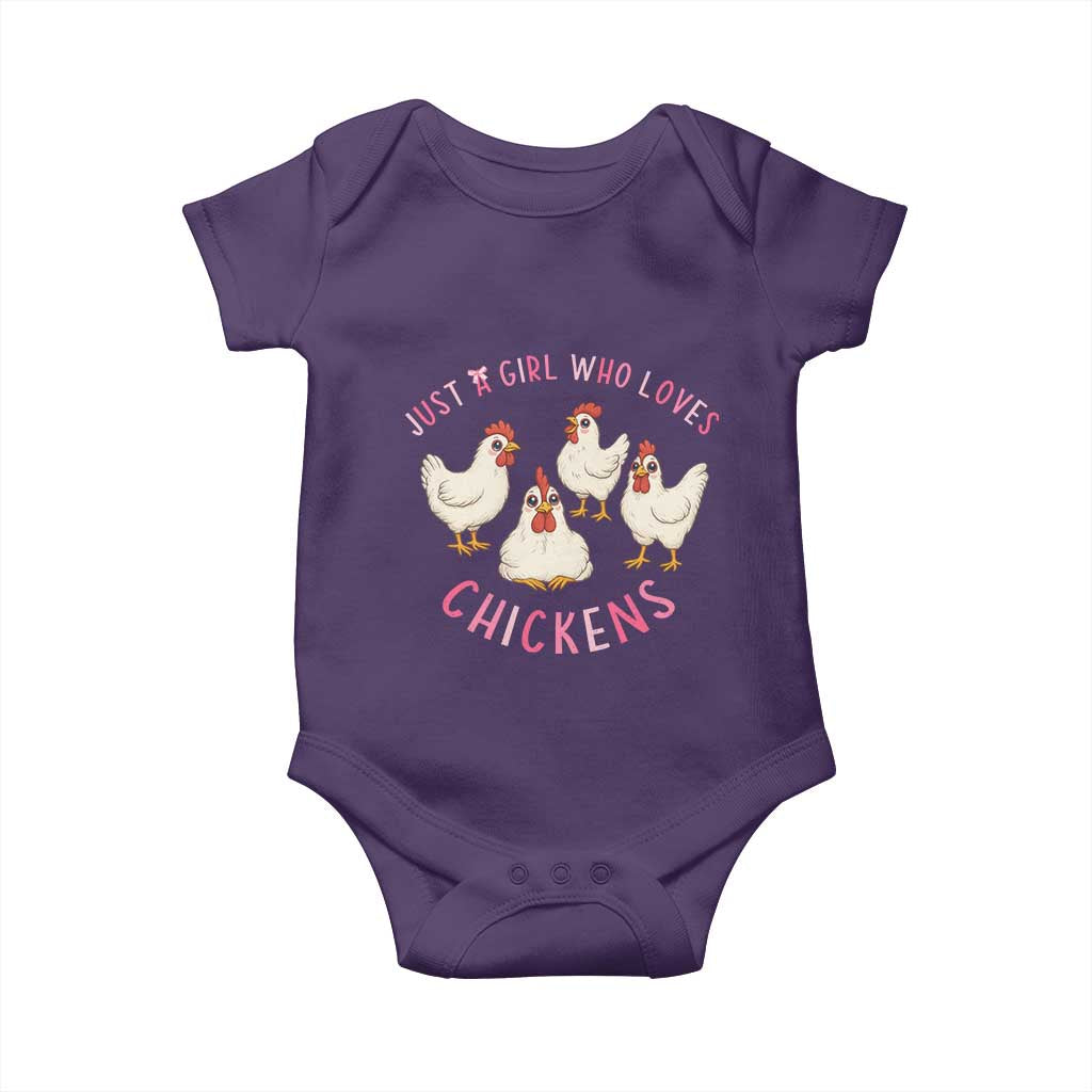 Chicken Lover Gift Baby Onesie Just A Girl Who Loves Chickens TS12 Purple Print Your Wear