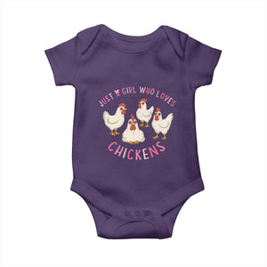 Chicken Lover Gift Baby Onesie Just A Girl Who Loves Chickens TS12 Purple Print Your Wear