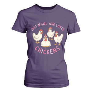 Chicken Lover Gift T Shirt For Women Just A Girl Who Loves Chickens TS12 Purple Print Your Wear