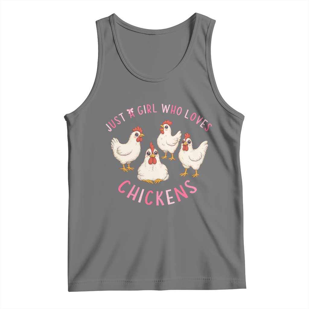 Chicken Lover Gift Tank Top Just A Girl Who Loves Chickens TS12 Black Heather Print Your Wear