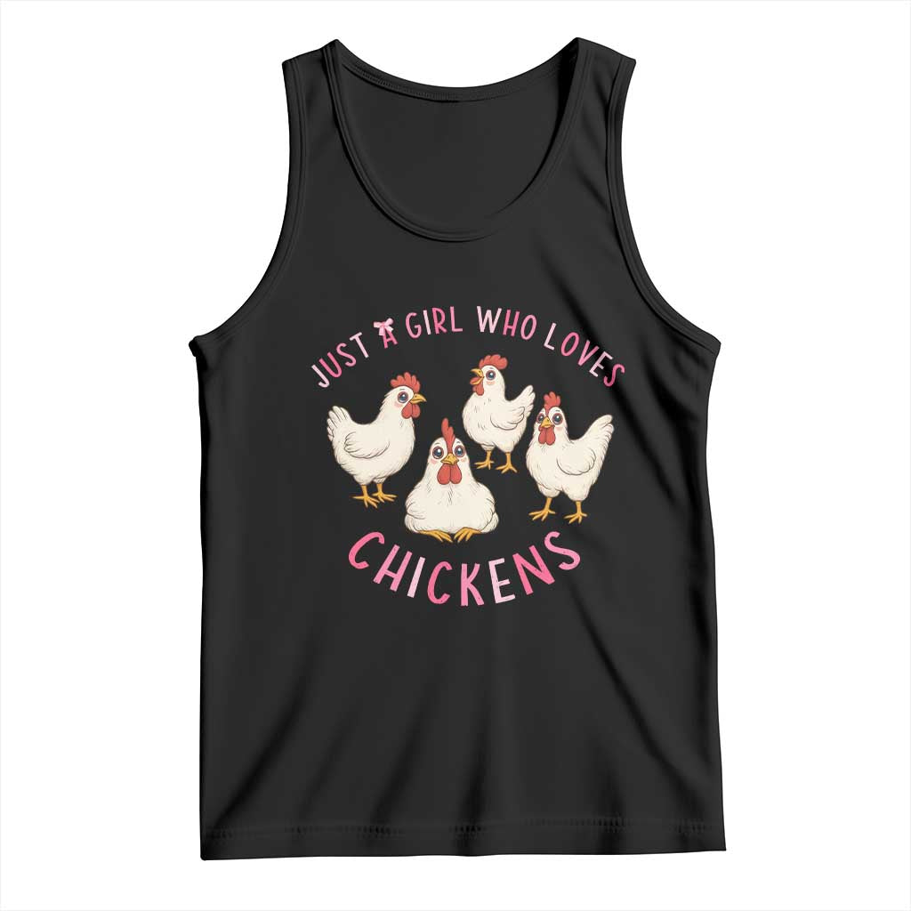 Chicken Lover Gift Tank Top Just A Girl Who Loves Chickens TS12 Black Print Your Wear