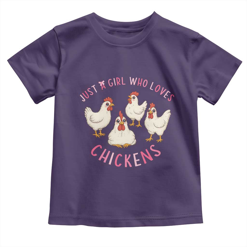 Chicken Lover Gift Toddler T Shirt Just A Girl Who Loves Chickens TS12 Purple Print Your Wear