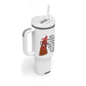 Funny Chicken Lover Gift Tumbler With Handle She Is Beauty And Grace She Will Peck You In The Face TS12 Print Your Wear