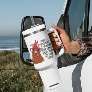 Funny Chicken Lover Gift Tumbler With Handle She Is Beauty And Grace She Will Peck You In The Face TS12 Print Your Wear