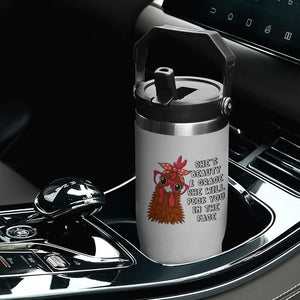 Funny Chicken Lover Gift Flip Straw Tumbler She Is Beauty And Grace She Will Peck You In The Face TS12 Print Your Wear