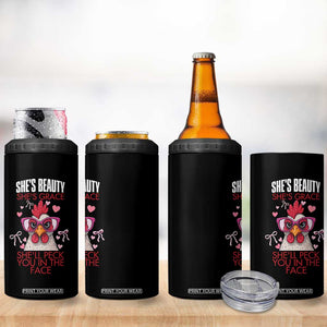 She Will Peck You In The Face 4 in 1 Can Cooler Tumbler Funny Chicken Lover TS12 Print Your Wear