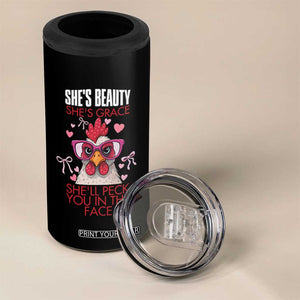 She Will Peck You In The Face 4 in 1 Can Cooler Tumbler Funny Chicken Lover TS12 Print Your Wear