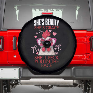 She Will Peck You In The Face Spare Tire Cover Funny Chicken Lover TS12 Black Print Your Wear